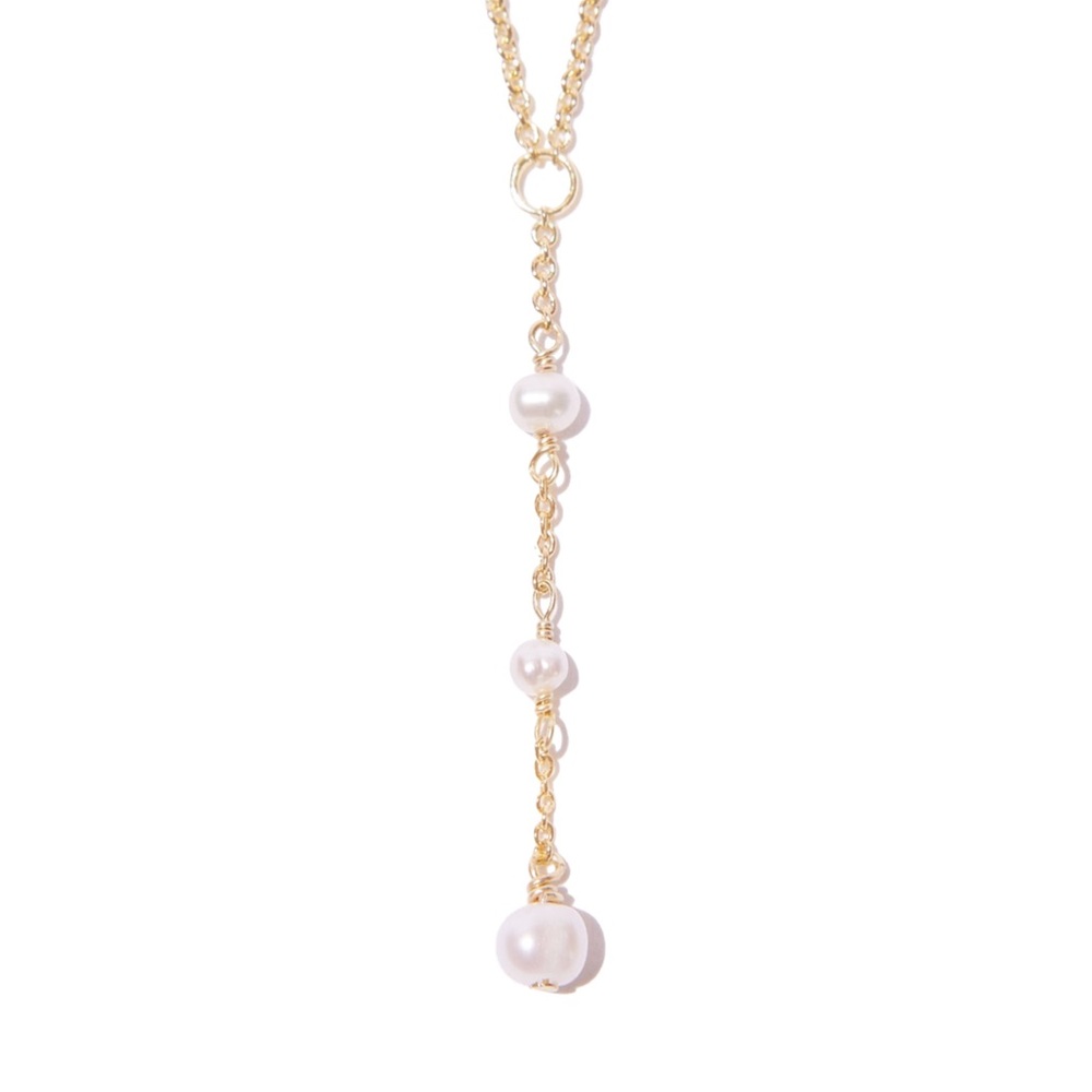 Freshwater Pearl gold drop Necklace